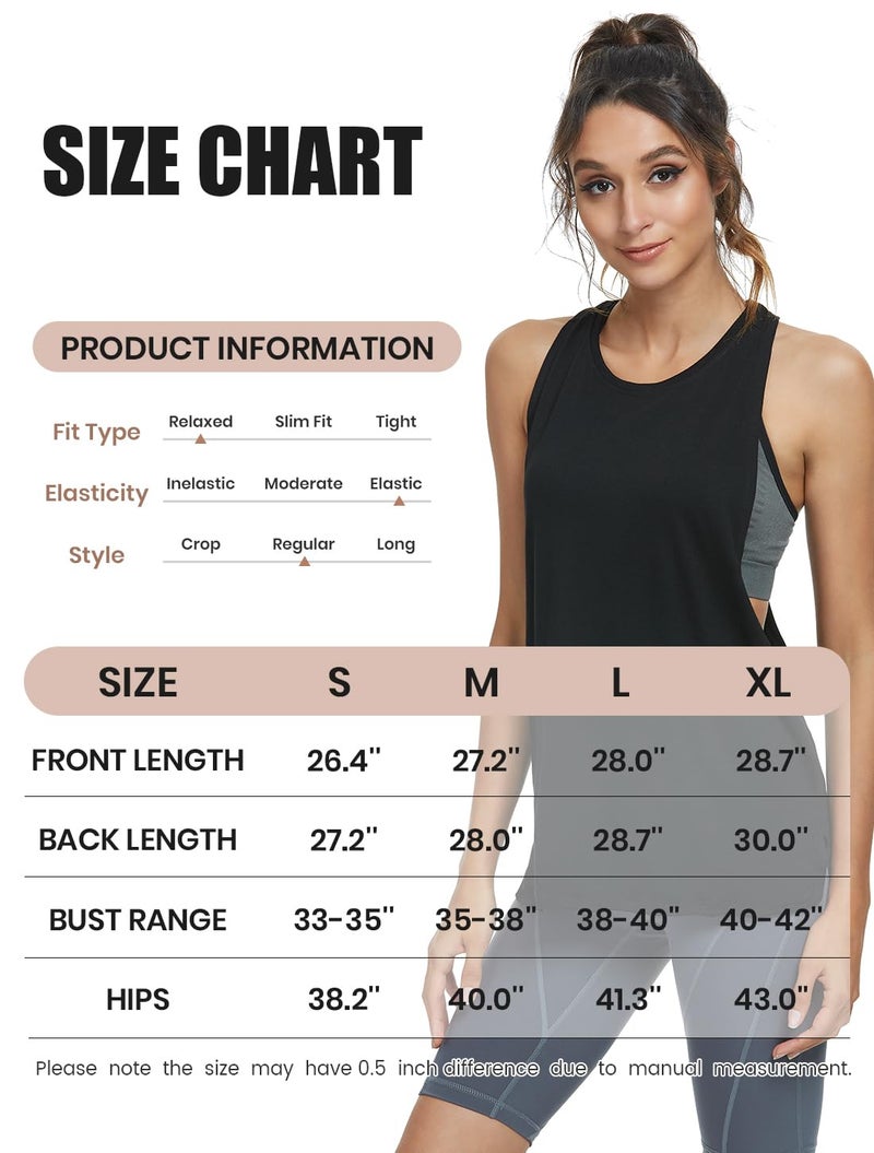 Cosy Pyro Workout Tank Tops for Women Lightweight Running Tanks Basic Gym Tops Sleeveless Athletic Yoga Shirts-4 Pack Black/White/Dark Gray/Green Large - Image 5